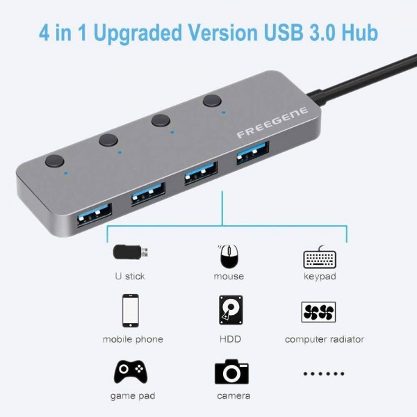 Upgraded Version USB Hub 4-Ports USB