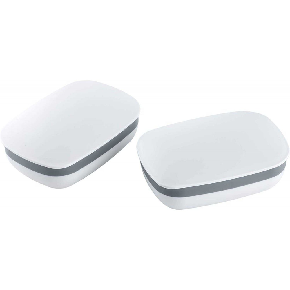2 Pack White Travel Soap Holder Box