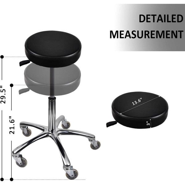  Adjustable Rolling Stool Can be Used as The Office Stool and Swivel Stool, Rolling Stool can Also Slide in Cloth Carpets.