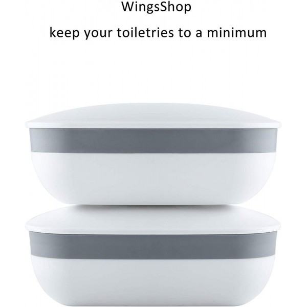 2 Pack White Travel Soap Holder Box