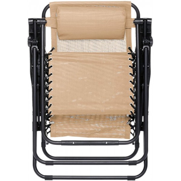  Outdoor Zero Gravity Lounge Folding Chair, Beige